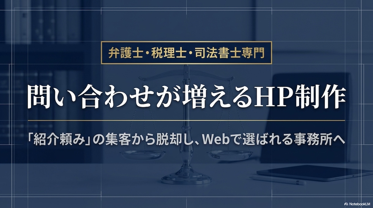 士業専門｜問い合わせが増えるHP制作ます 「地域名＋士業名」で検索される、問い合わせが増えるHP設計。 イメージ1