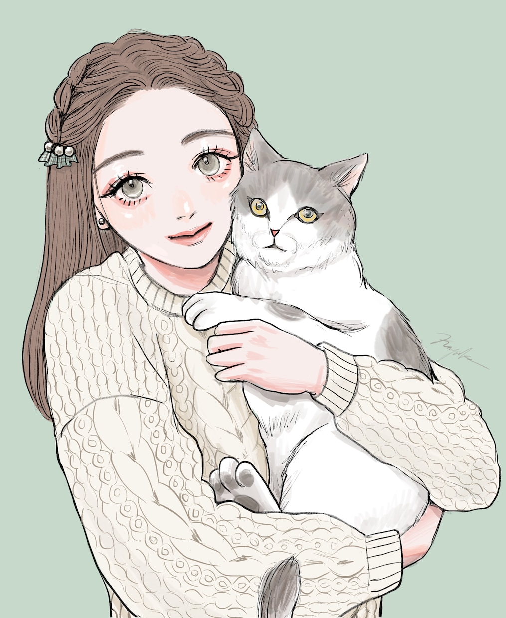 シンプル塗りで大人かわいいイラストお描きします 似顔絵OK！簡単なアクセサリー無料です♡ イメージ2