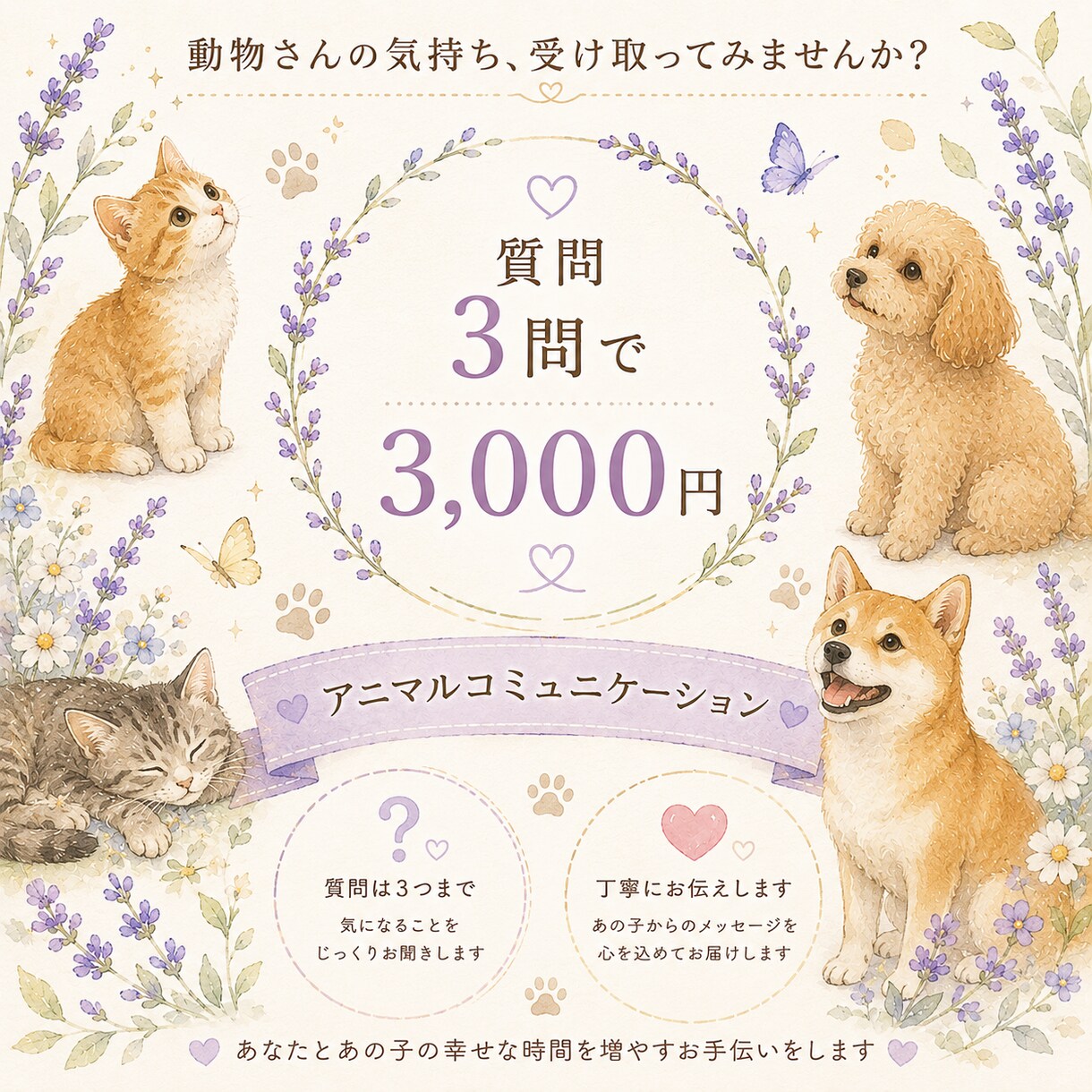 動物さんからの愛と想いをお届けします 大切なあの子の愛を、受け取ってみませんか？♡ イメージ1