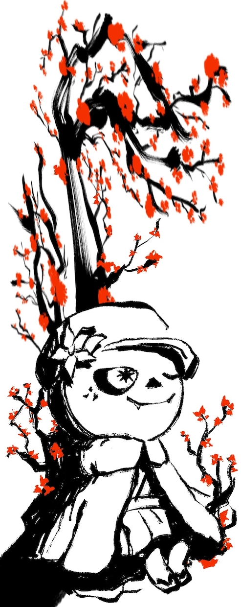 墨絵風、筆風タッチのイラスト描きます 墨絵風、筆描き風の動きのあるタッチで目を惹きます イメージ2