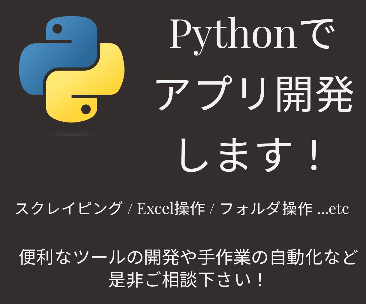Pythonでソフトウェア開発します ソフトウェア開発の困りごとなど、なんでもご相談ください イメージ1