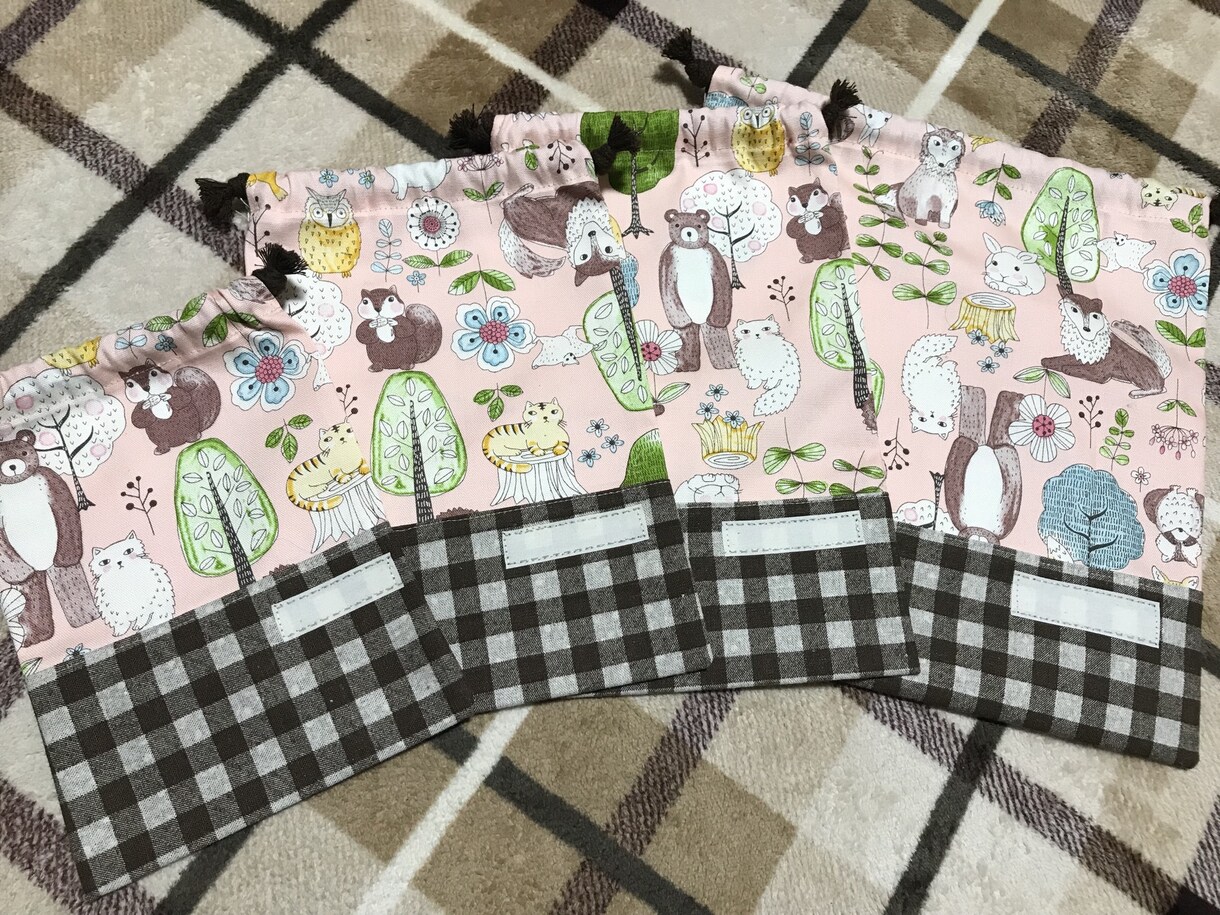 園や学校の指定サイズで手提げバッグや給食袋作ります パパママ応援♡リーズナブル！入園入学セット♡オーダーページ イメージ2