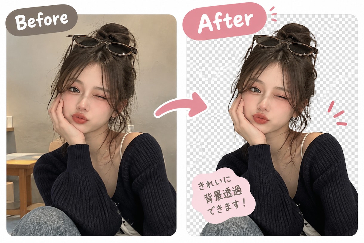 写真20枚につき2000円で背景透過にします 背景透過にするめんどくさい作業をお任せ下さい！ イメージ2
