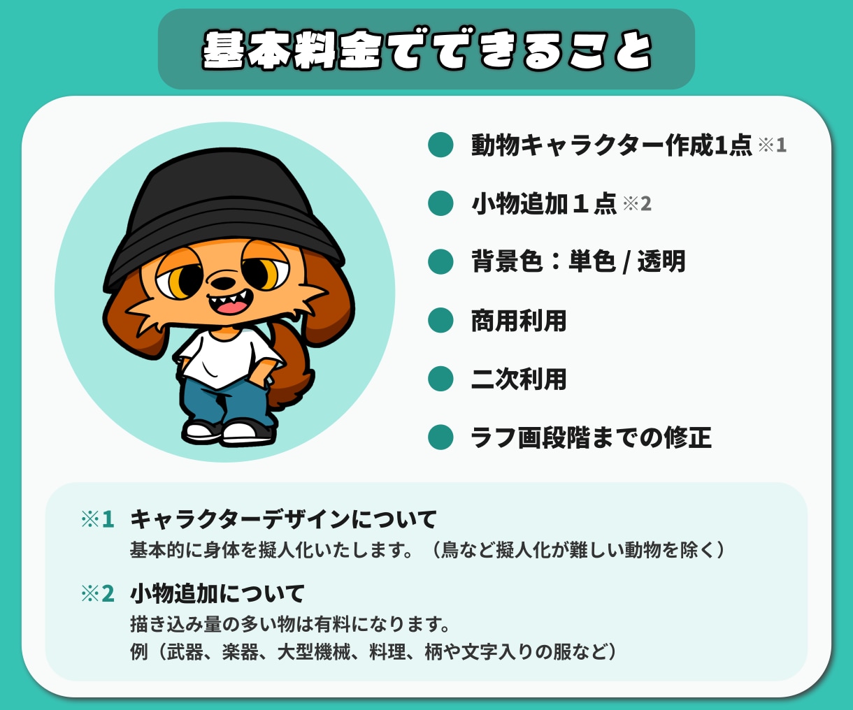 SNSアイコンに！かっこかわいい動物キャラ描きます ストリート系！かっこかわいい動物キャラ作成｜修正無制限 イメージ4