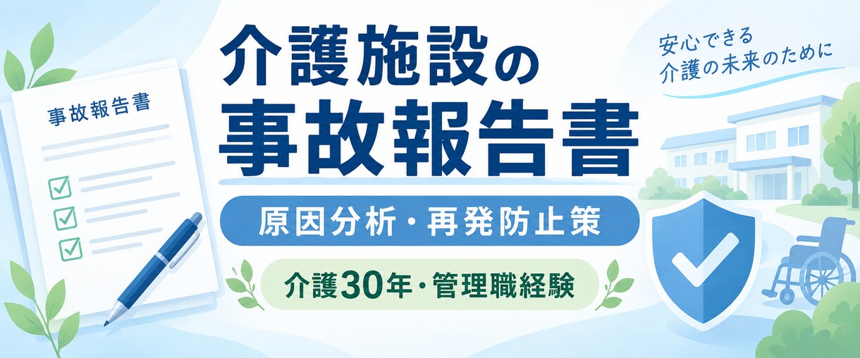 介護施設の事故報告書・再発防止策を添削します 「介護30年・リスク管理経験者が原因と対策を整理 イメージ1