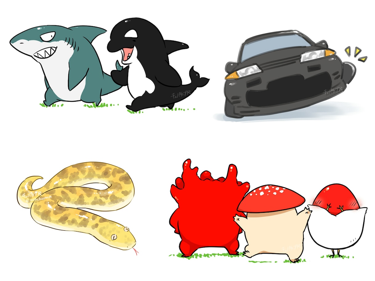 動物、ペット、ケモノ、車のデフォルメ描きます かわいいものからかっこいいものまで！ イメージ1