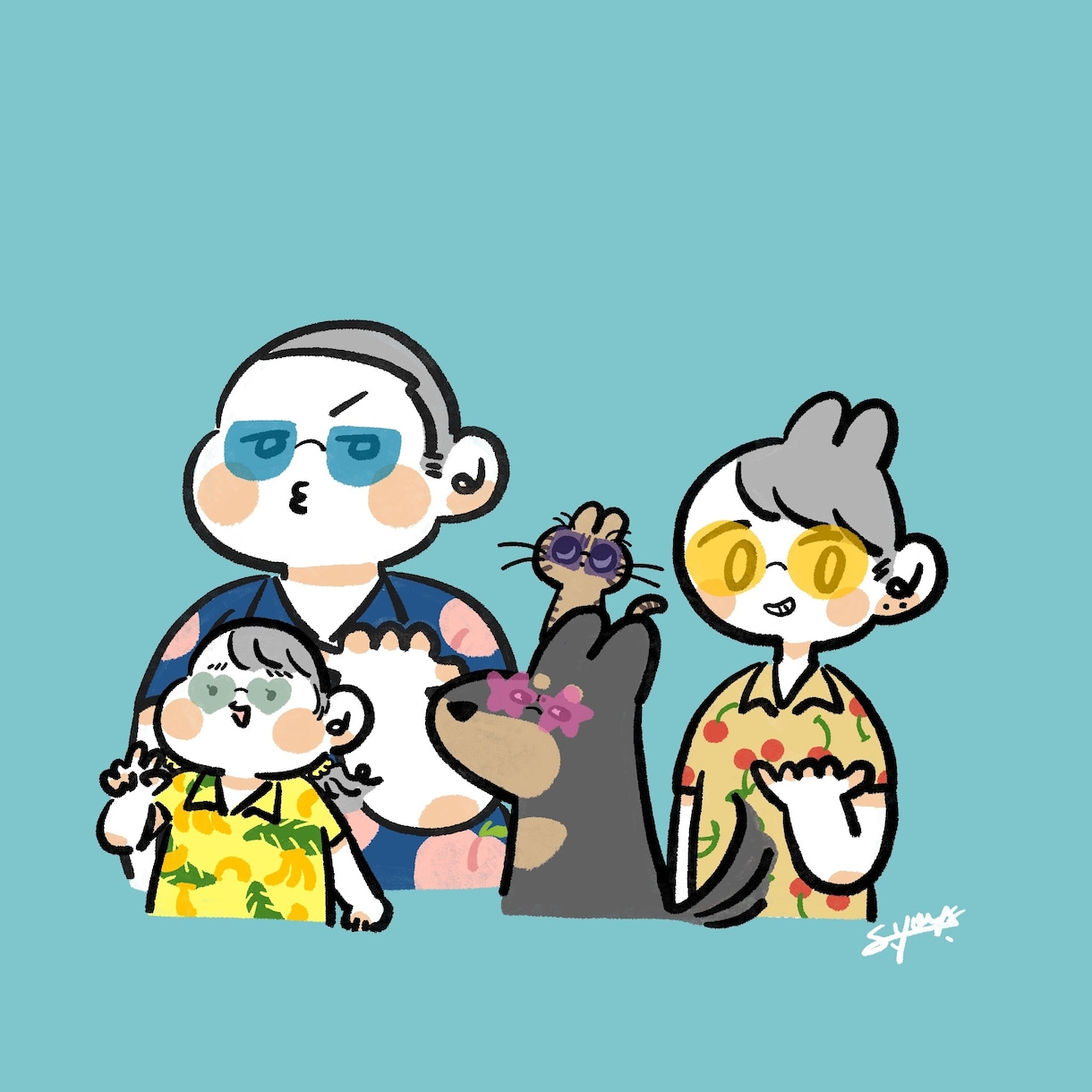 ゆるいデフォルメ似顔絵描きます カラフルでゆるくてかわいい似顔絵を目指します イメージ2