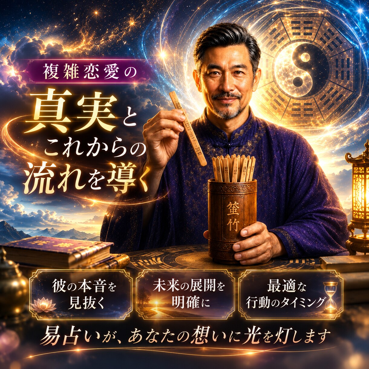 易経六十四卦で恋の運命を読み解きます 複雑な恋愛の真実とこれからの流れを導く鑑定 イメージ1
