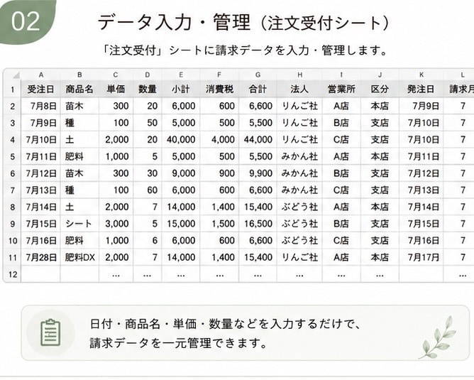 Excelで請求明細作成を自動化します 毎月の請求明細作成をラクにします イメージ2