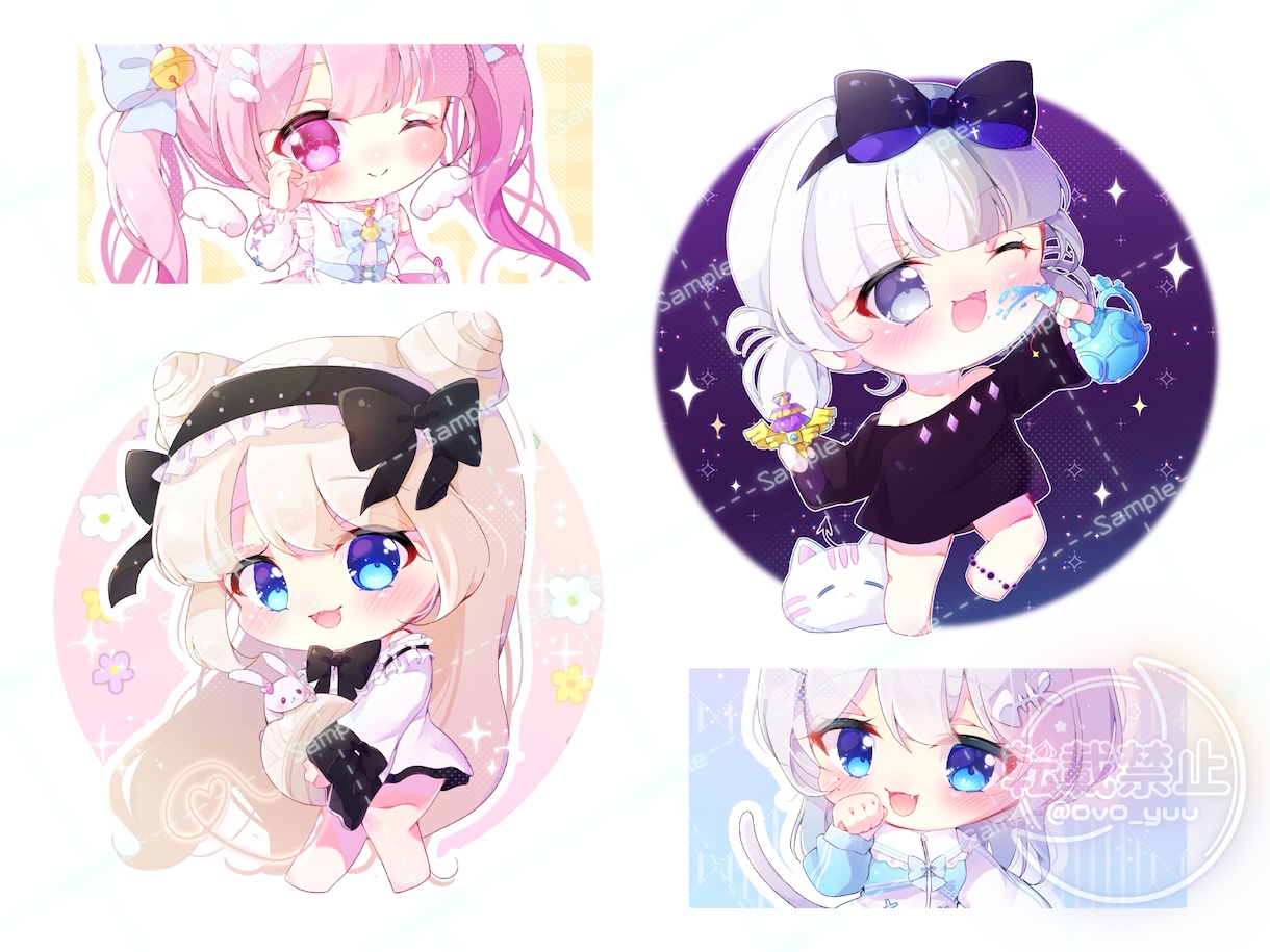 デフォルメのかわいいイラスト作成します キラキラもちもちデフォルメに可愛く仕上げます！ イメージ4