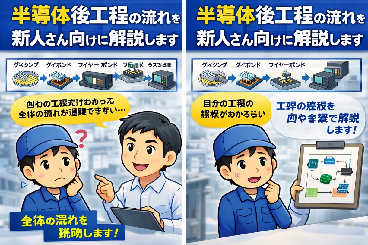 半導体工場新人向け後工程の流れ解説します 工程の意味や仕事の流れを18年経験でわかりやすく説明 イメージ3