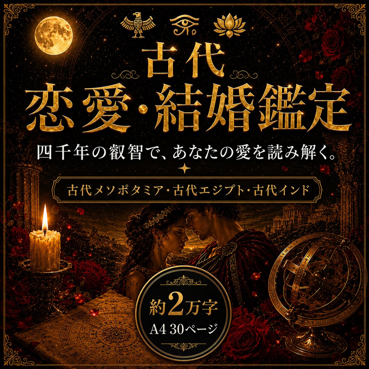 古代占星術であなたの恋愛と結婚の行方を鑑定します 惹かれる相手、恋愛パターン、復縁、結婚時期、前世の縁まで イメージ1