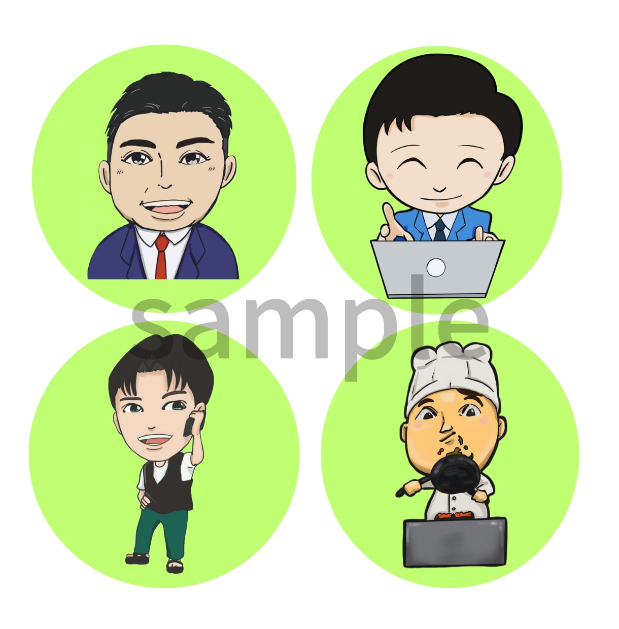 副業向けの個性輝くポップなアイコン描きます SNS映え！あなたの個性輝く、ちびキャライラスト描きます！ イメージ4