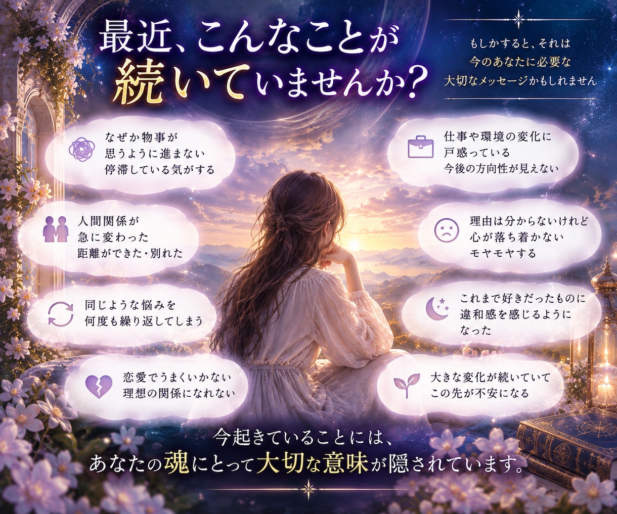 今訪れている変化に隠された魂の意味を読み解きます 悩み・違和感・転機に隠された意味と乗り越え方をお伝えします イメージ2