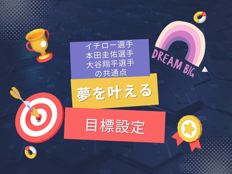 心理学×やる気　目標設定が超重要な理由教えます イチロー選手、本田圭佑選手、大谷翔平選手に共通する目標設定 イメージ1