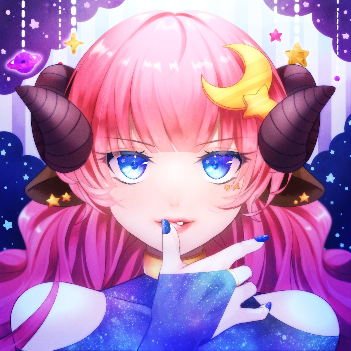 SNSアイコン・ヘッダーお描きします 商用利用込み！きらきら・カッコ可愛いアイコンに仕上げます！ イメージ3