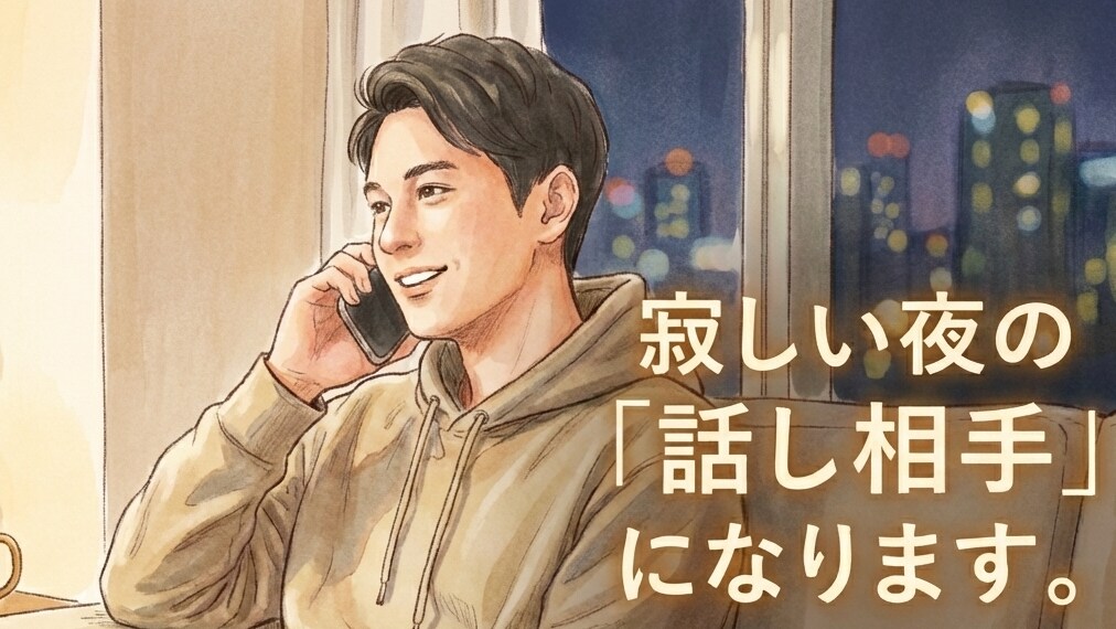 一人暮らしの寂しい時、僕があなたの聞き役になります 「誰とも話してない…」そんな日の、ちょうどいい話し相手。 イメージ1