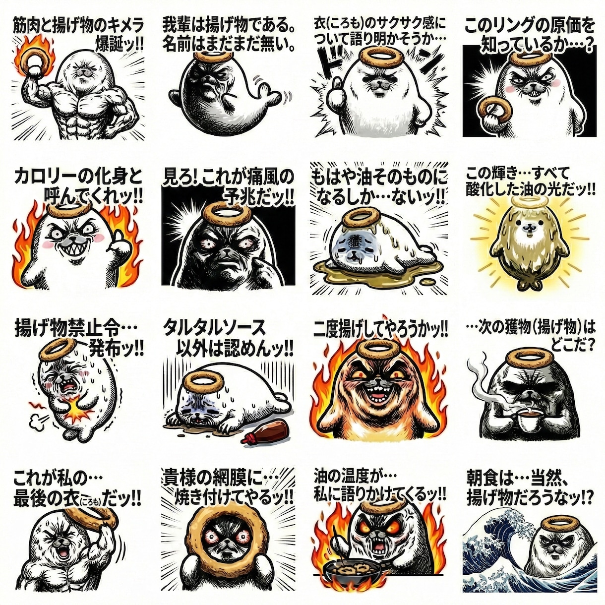 脳裏に焼き付く超濃厚な「クセ強」スタンプ作ります 「何これw」と言われるシュールでカオスな世界観のスタンプ イメージ1