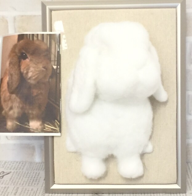 羊毛フェルト オーダーメード額アート製作いたします お星さまになった小さなぁ家族からの贈り物 イメージ8