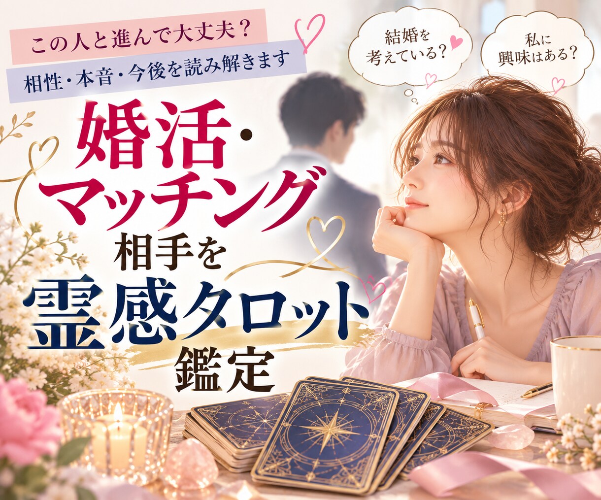 婚活♡マッチング相手を霊感タロット鑑定します この人と進んで大丈夫？相性・本音・今後を読み解きます イメージ9