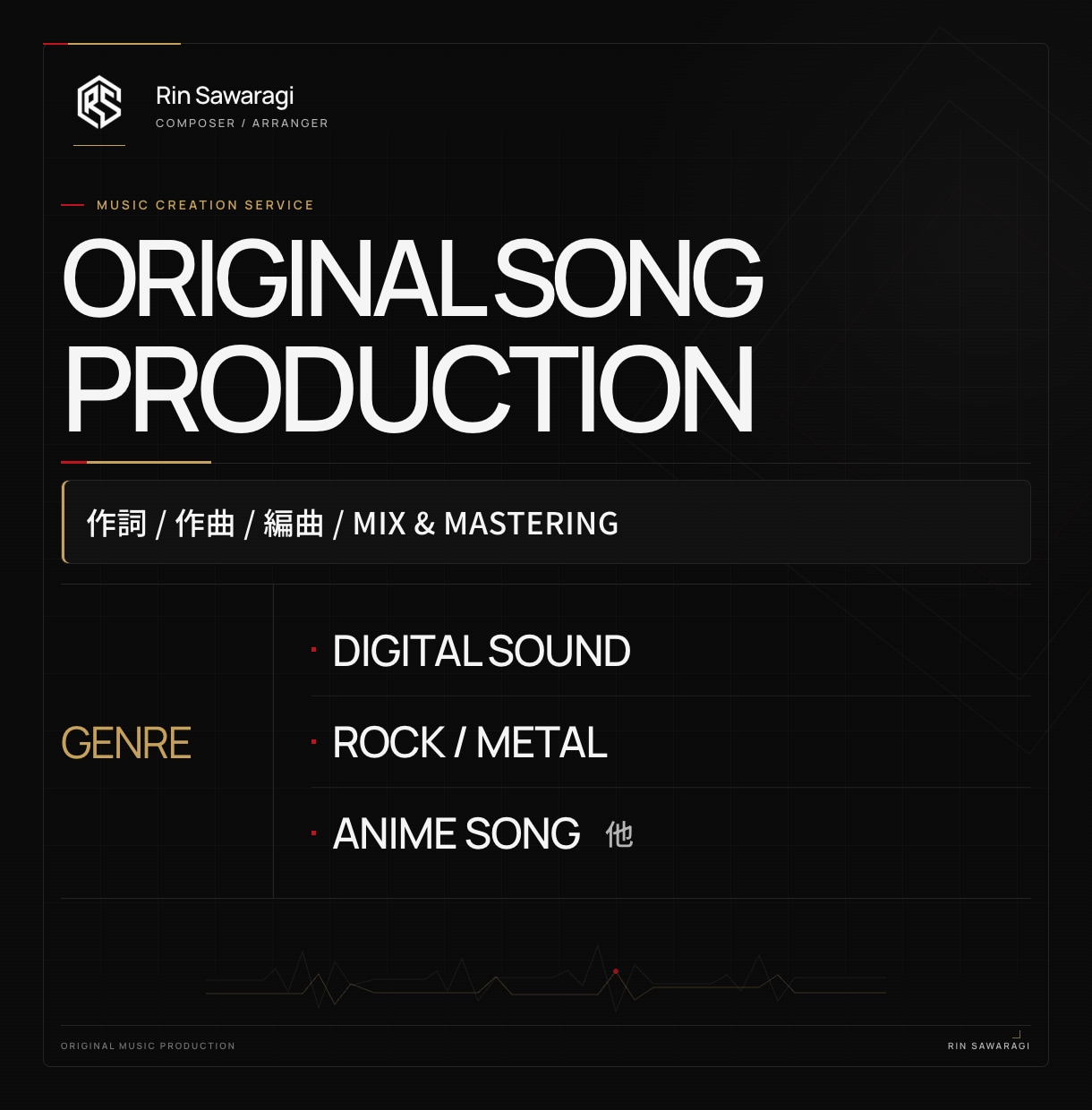 オリジナル楽曲の作詞作曲・編曲を承ります 歌い手・VTuber・活動などで使用するオリジナル楽曲を制作 イメージ1