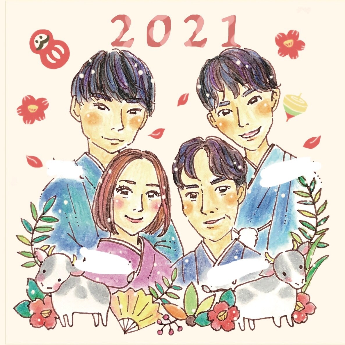 年賀状・送別・誕生日・結婚祝いのイラスト描きます 普段の感謝を似顔絵で伝えてみませんか？ イメージ3