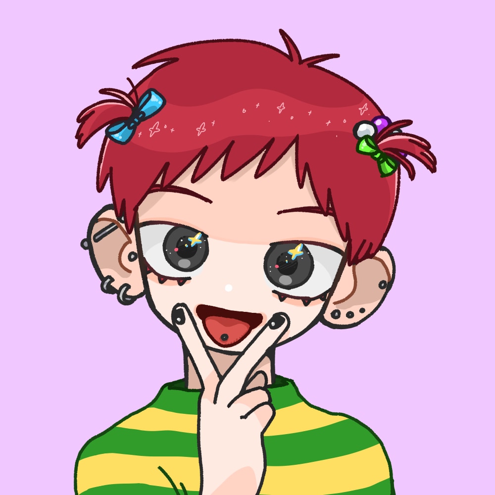 バストアップSNSアイコン描きます ポップでキラキラ 目を引くかわいいイラスト⭐️ イメージ1