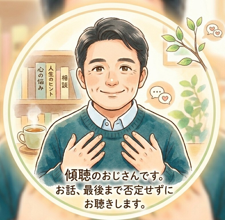 アラフォー男性が優しくチャットで愚痴聞きます ​誰にも言えない愚痴やモヤモヤ、否定せずお聞きします イメージ1