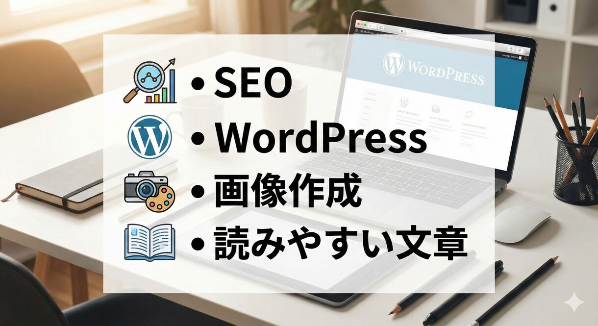 やさしく読みやすい記事を書きます SEO構成からWordPress入稿まで対応 イメージ1