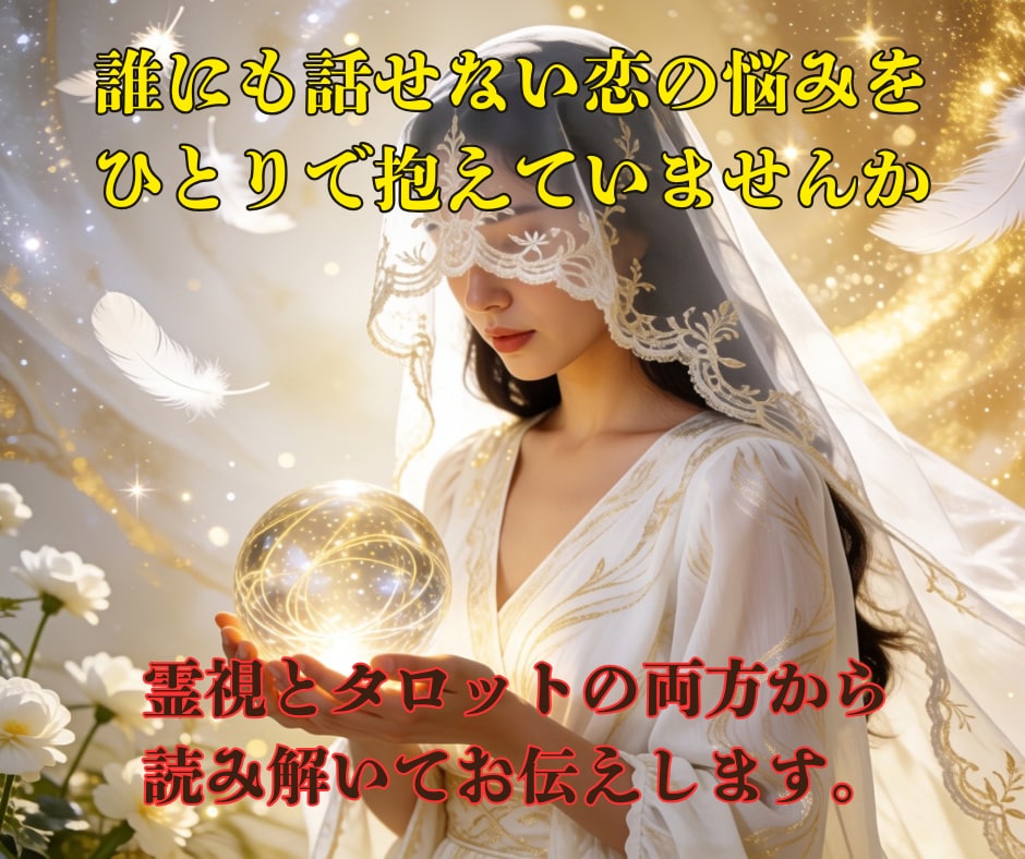 霊視とタロットで相手の本音と二人の未来を占います 復縁・片想い・複雑な恋も、言葉を選んで正直にお伝えします イメージ2