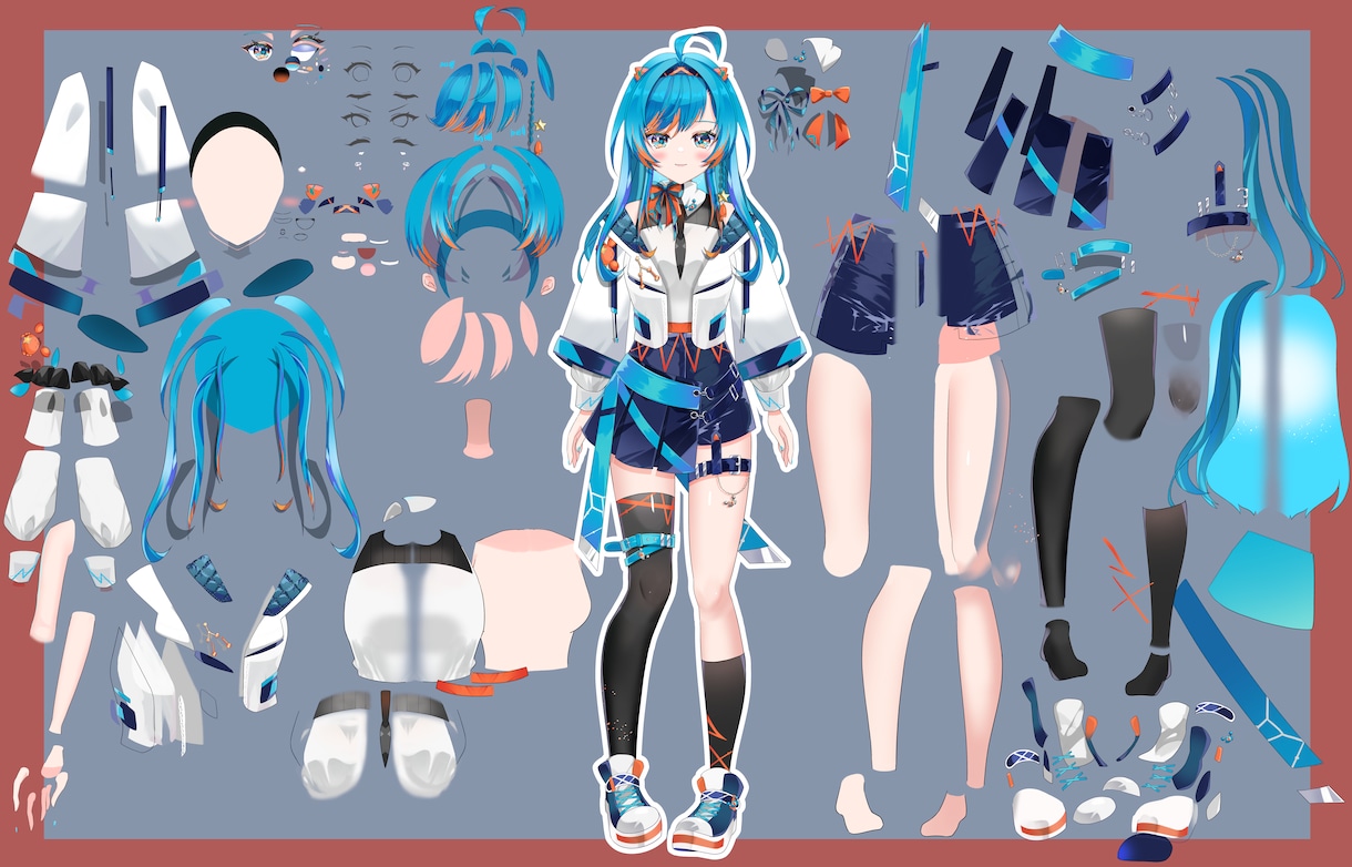 VTuberデザイン制作します PSDパーツ分け / 表情5種付き/商用利用OK / 配信用 イメージ5