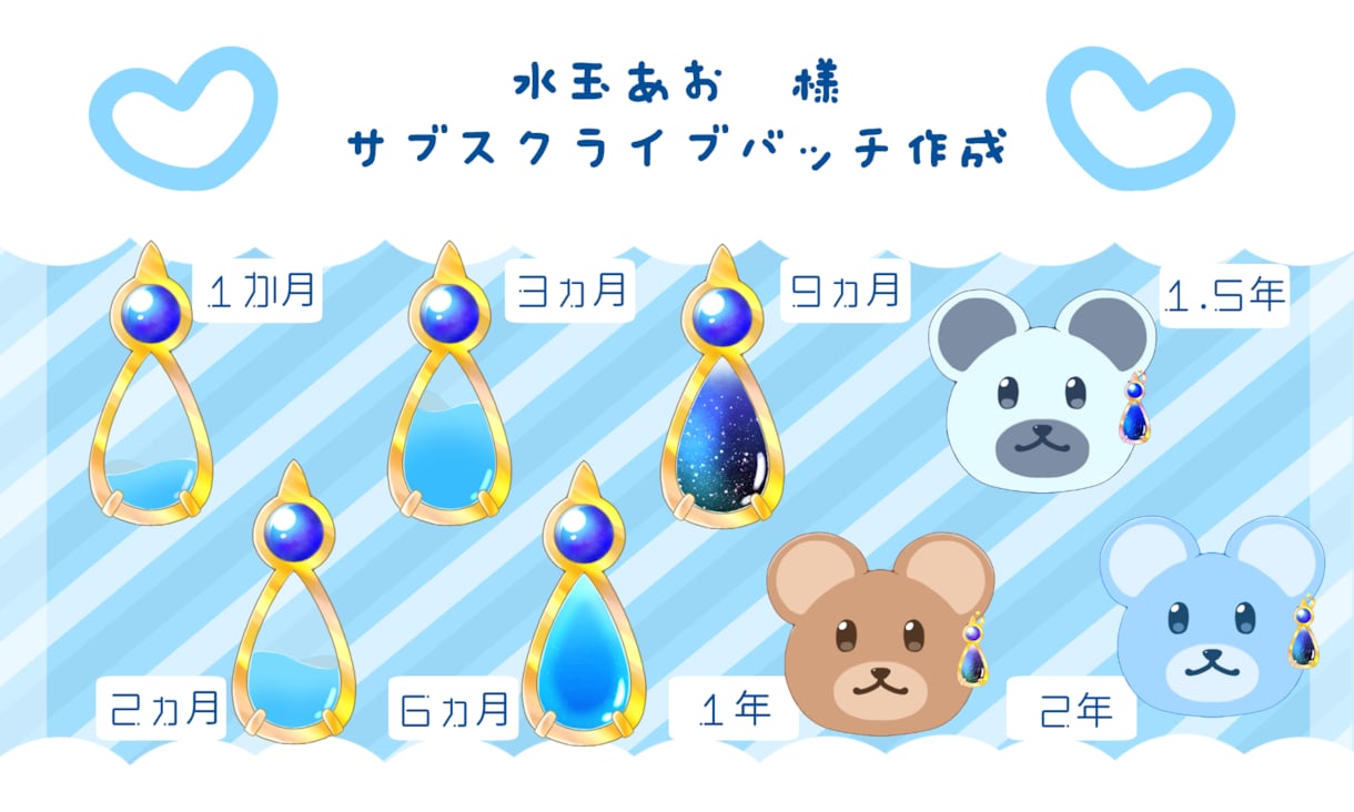 Twitch・Youtubeバッチ作成します 3点からあなただけのデザインお描きします！ イメージ2