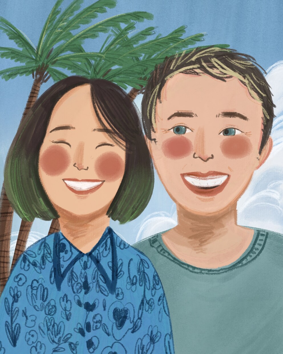 優しいタッチで似顔絵を描きます 絵本風の似顔絵を部屋に飾りませんか イメージ2