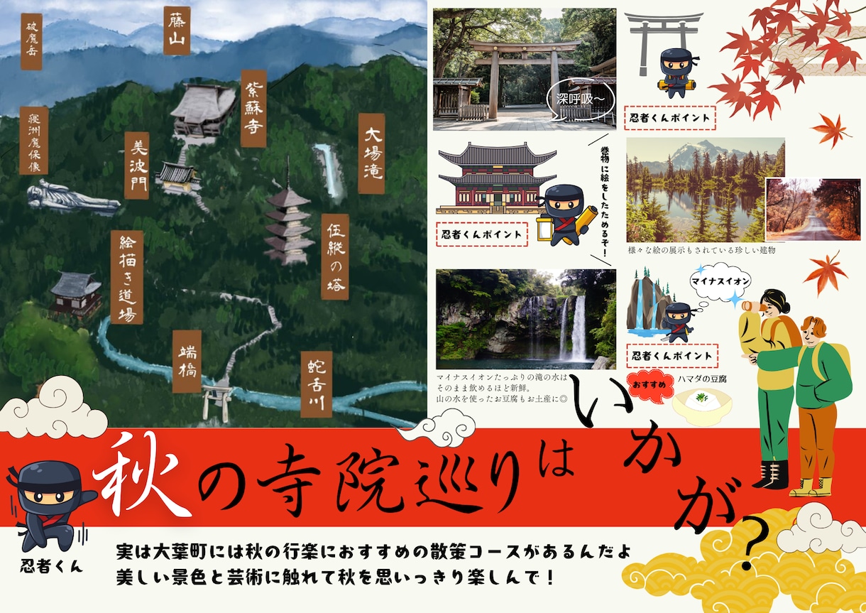 観光地案内地図、イラスト、案内文付きで作成します 観光地図、手描きイラストマップ！ アクセス、ガイドマップ作成 イメージ4