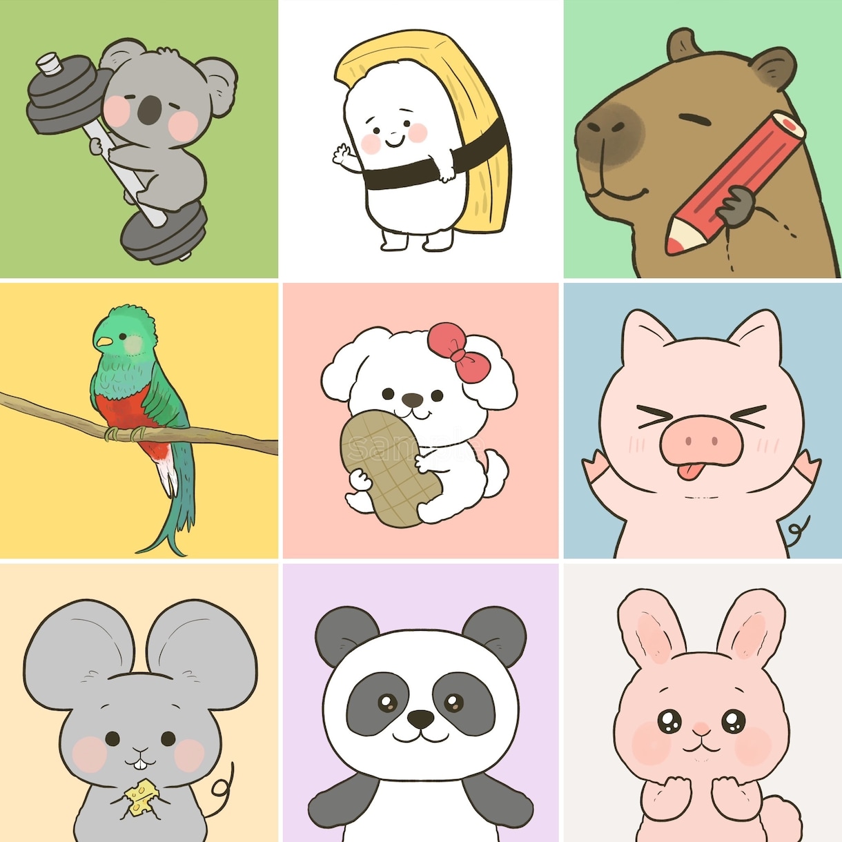 あなただけの可愛いゆるキャラ作成いたします 商用OKブログやアイコン、広告におすすめな動物などのアイコン イメージ2