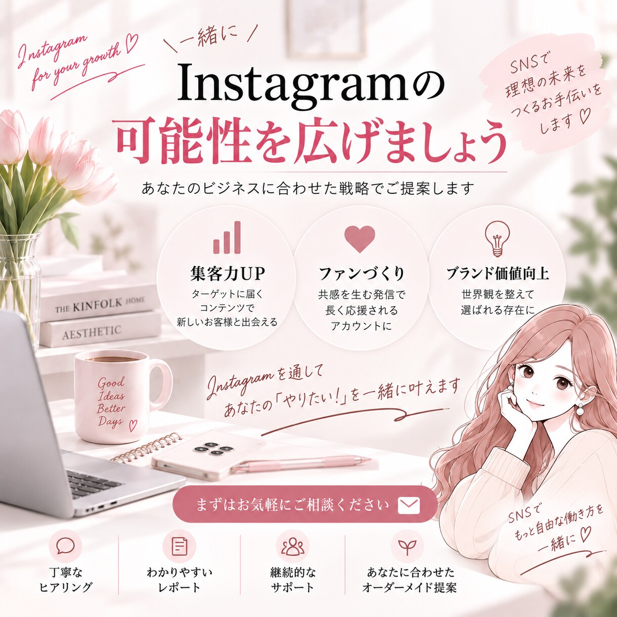 Instagram現役運用者が戦略を設計します 60分ヒアリングから運用の土台をまるごと設計します イメージ5