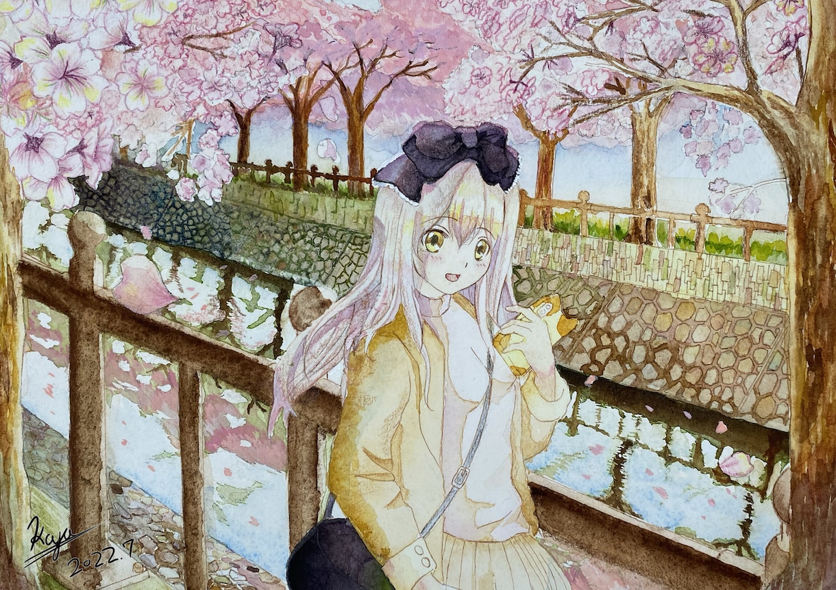 可愛い女の子の水彩画描きます 【デジタルデータ】可愛い女の子の水彩画描きます。 イメージ1