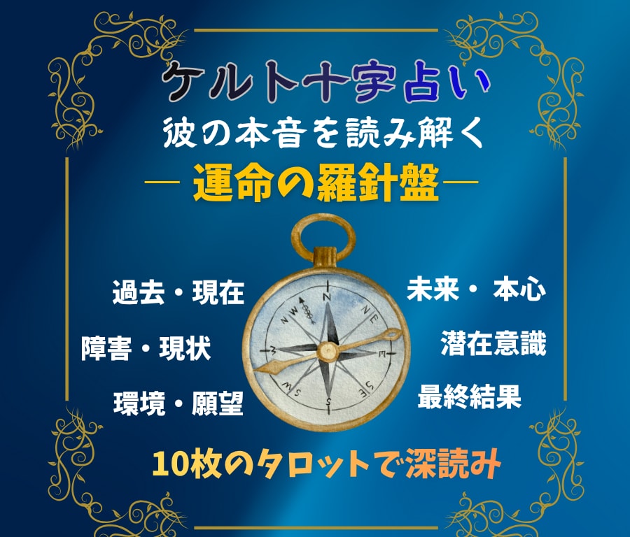 あの人の本音を10枚で深読み！恋の行方を占います 心の奥を読み解く恋愛タロット！ケルト十字で彼の本音を写します イメージ3
