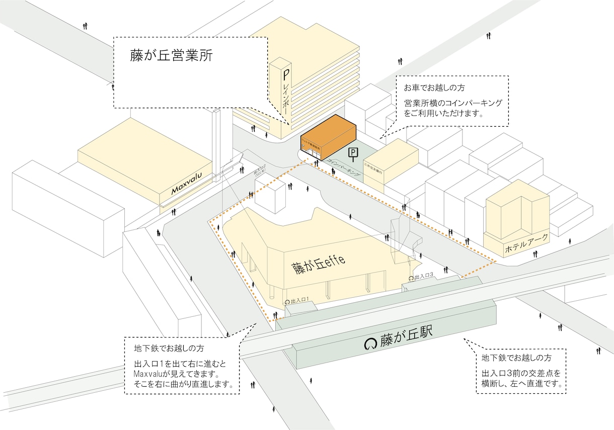 3Dのシンプルでわかりやすい地図を作成します パリの建築デザイナーによる３D案内図 イメージ1