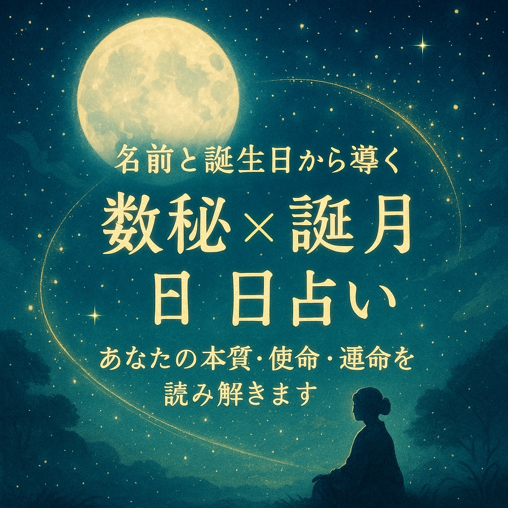 名前と生年月日で運勢を占います 名前と誕生日から本質と未来を丁寧に鑑定 イメージ1