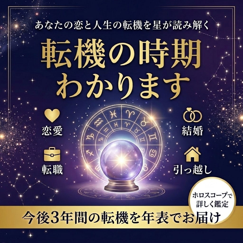 西洋占星術で恋と人生の転機を読む鑑定書作成します 今後3〜10年の転機を年表でお届けします イメージ1