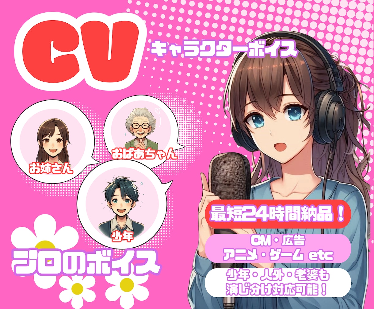 21役サンプルボイスあり！真心込めて演じます 限定10名！45%OFF！CVお届けします！ イメージ1