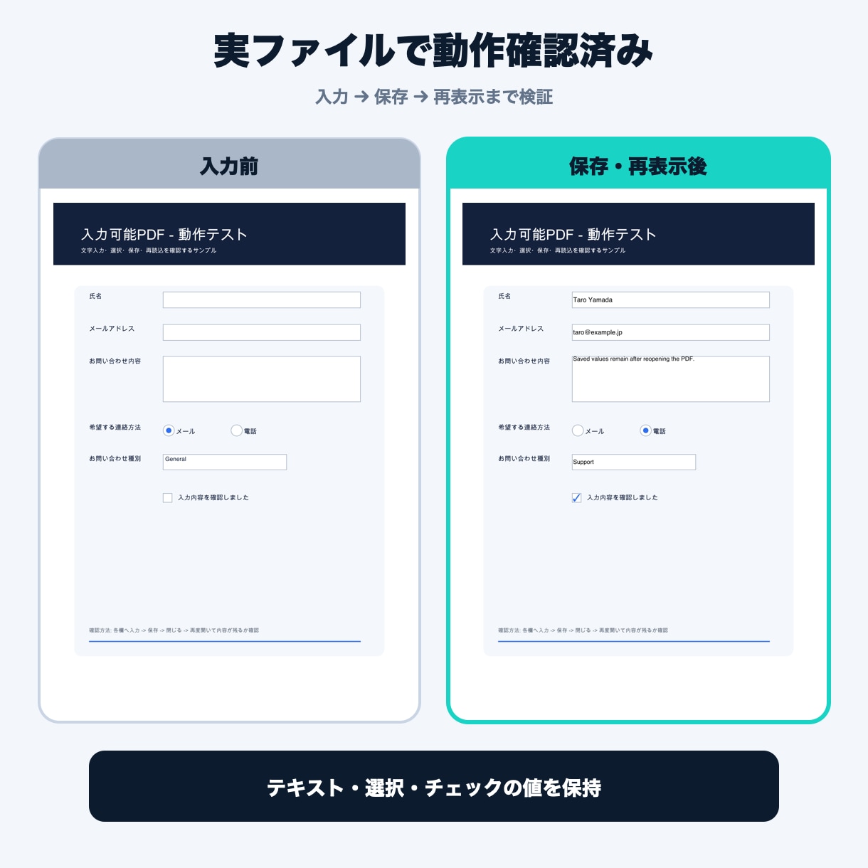 既存PDFに入力欄・チェック欄を追加します 申込書・アンケートをそのまま入力可能なPDFへ イメージ2
