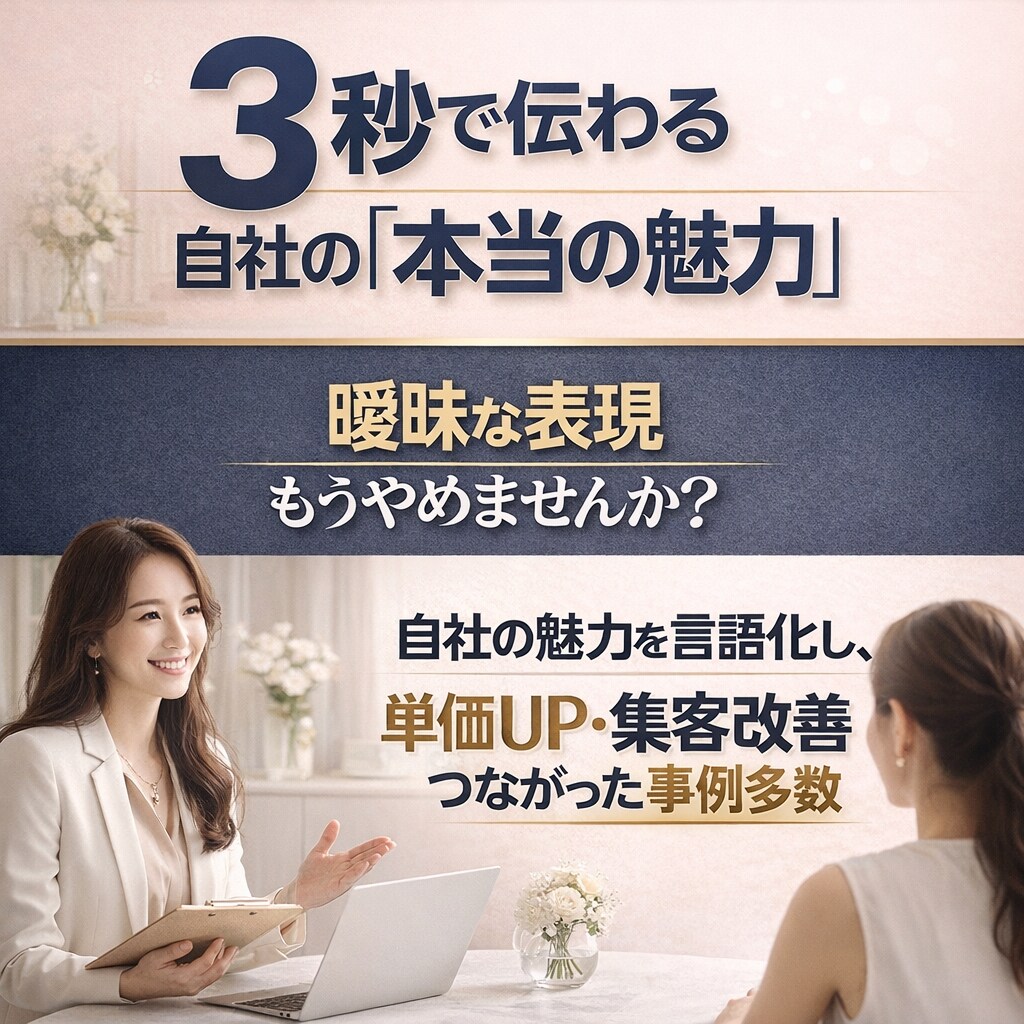 貴社ブランドの強み・ありたい姿を一緒に整理致します その言葉、本当に“貴社だけの強み”になっていますか？ イメージ1