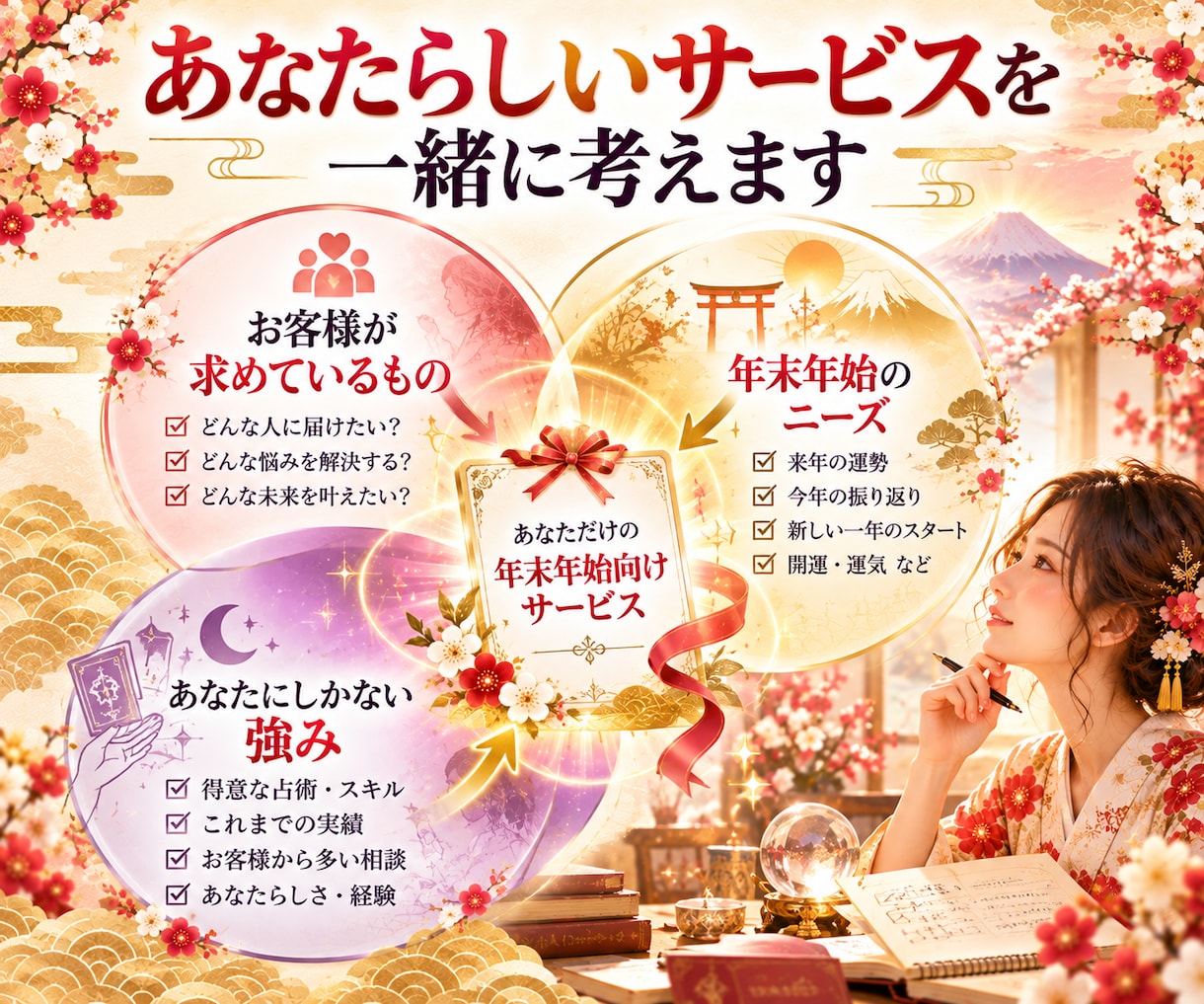 2027版｜年末年始に売るサービスを一緒に考えます 企画・サービス設計から販売文章まで、あなたの強みを形にします イメージ4