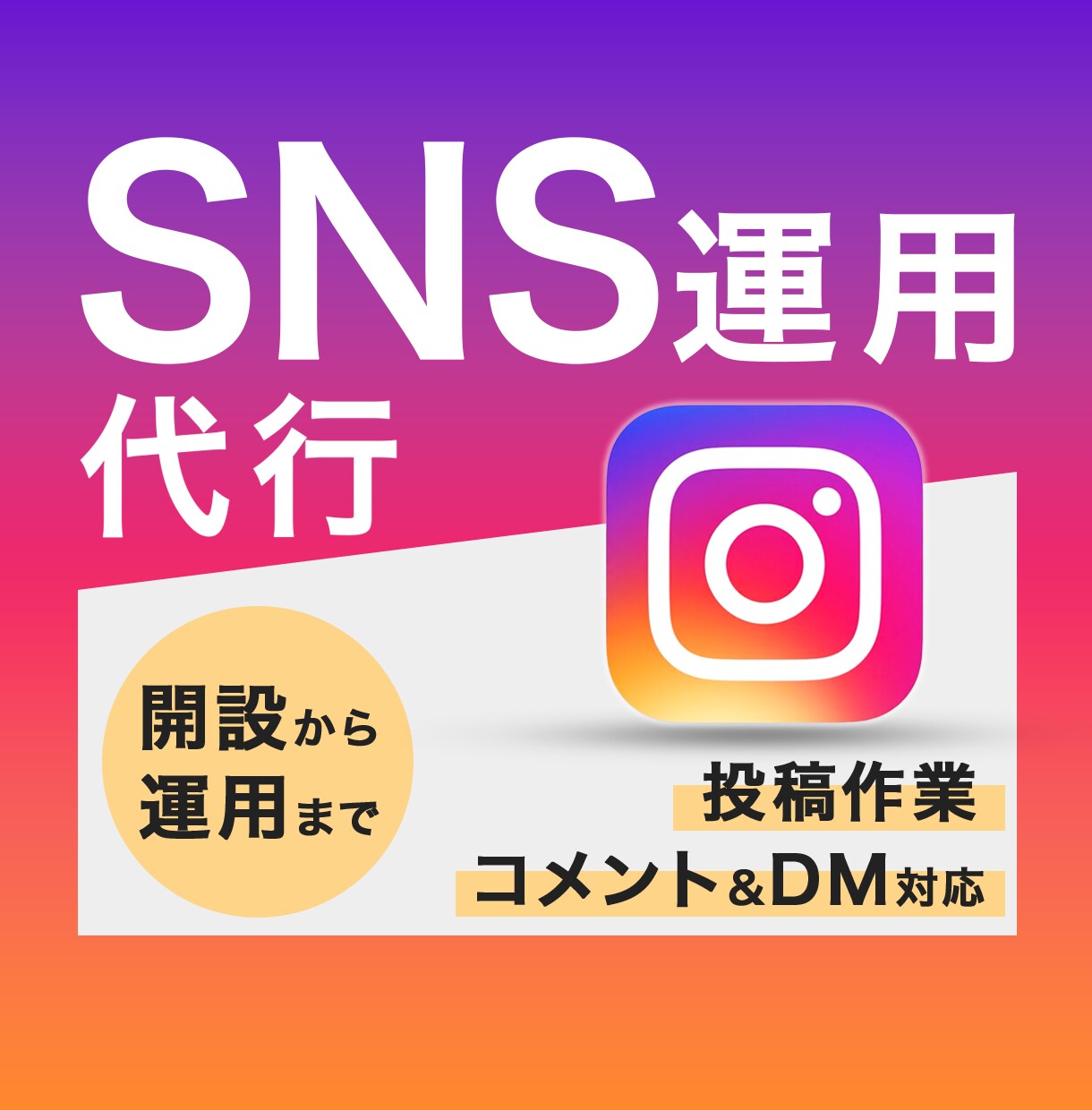 Instagram運用 丸投げ1ヶ月代行します 戦略設計・投稿作成・DM対応・月次レポートまで イメージ1