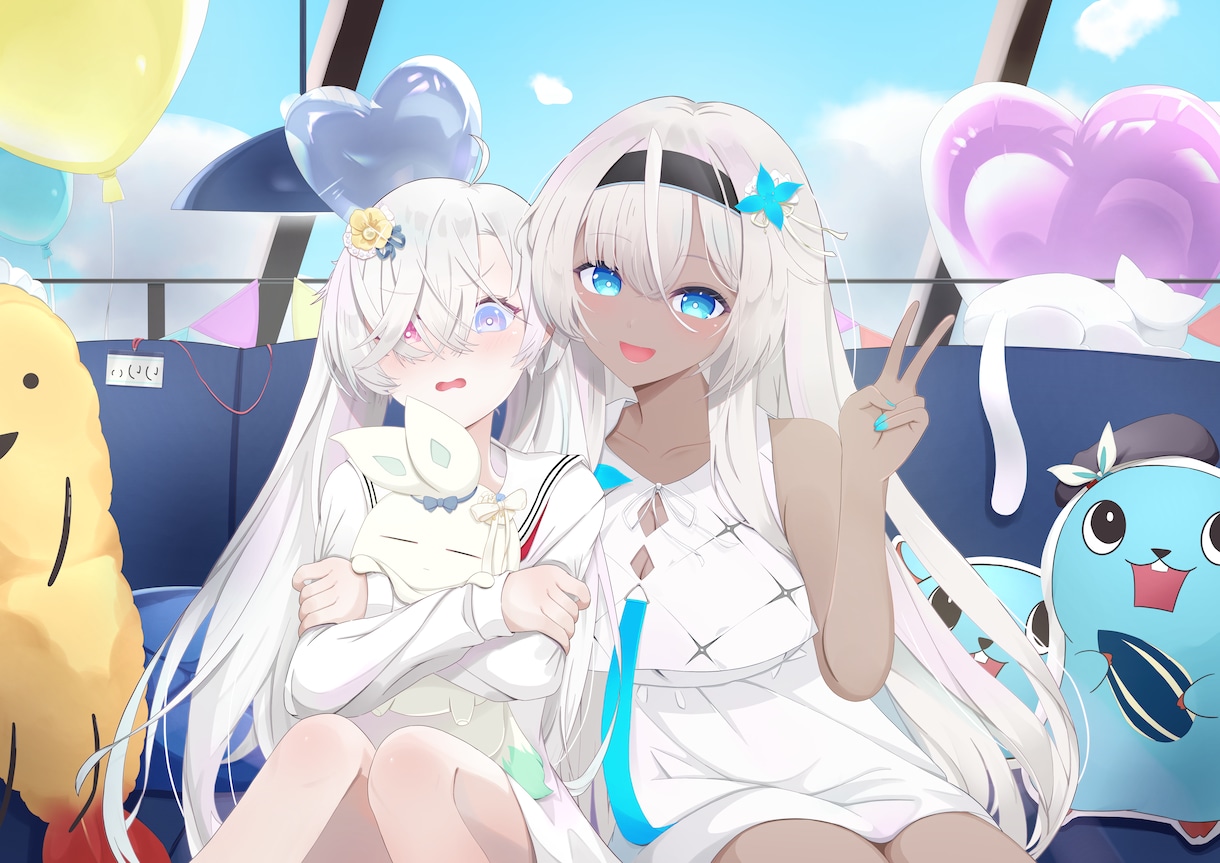 可愛い女の子の一枚絵・サムネを描きます かわいいも、きれいも、少し⾊っぽいも。 イメージ3