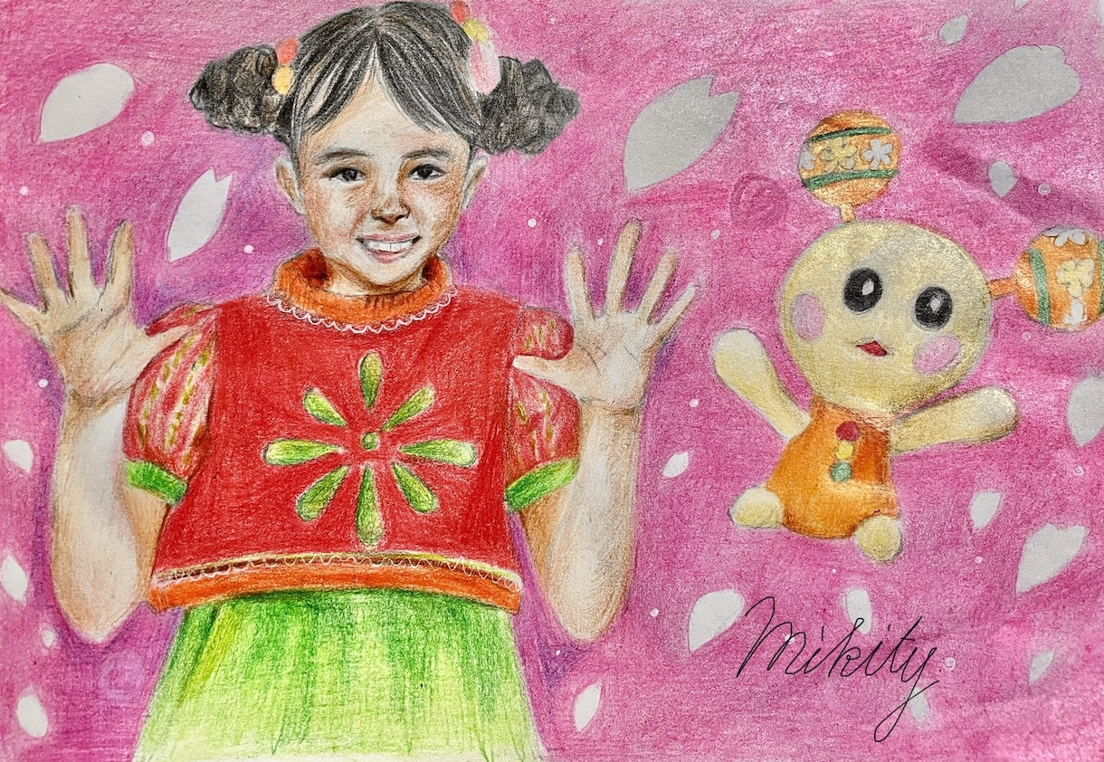 色鉛筆でお子さん、家族、大切な方の似顔絵を描きます 世界でたった一つ。思い出に残る一枚を私にお任せください イメージ2