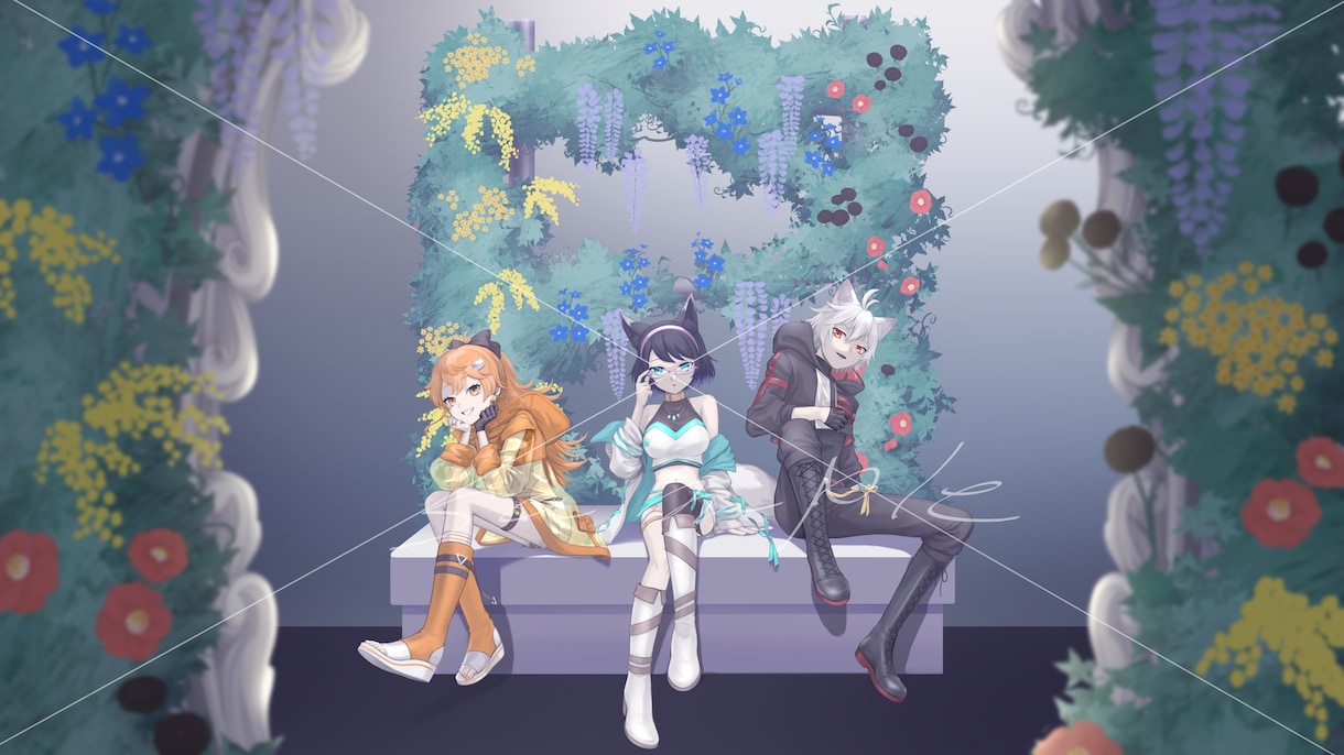 背景を含めたキャラクターイラスト描きます 【リニューアル】配信で使用可能！サムネイルや動画などに使える イメージ6