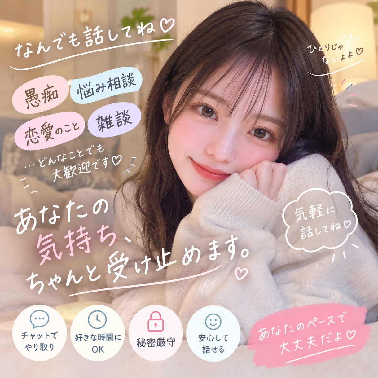 30分間愚痴、悩み、雑談なんでも聞きます 否定せずにお話聞きます♪♪なんでも話してみてください！ イメージ1